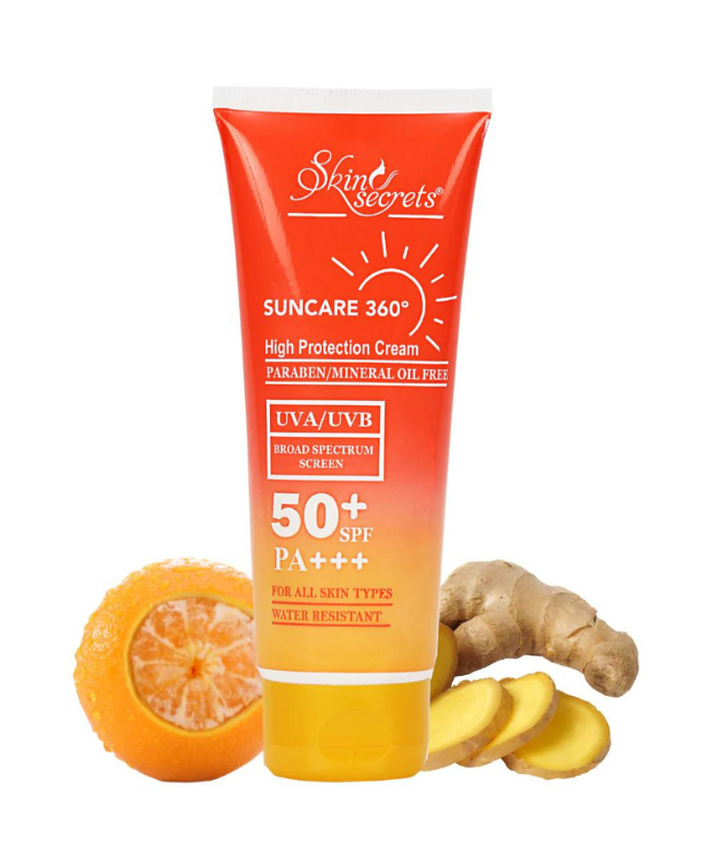 Suncare 360 SPF 50 with Ginger Extract| SPF 50 PA+++| UVA/ UVB Broad Spectrum Sunscreen| No Parabens, Silicones, Mineral Oil & Colors| 100ml