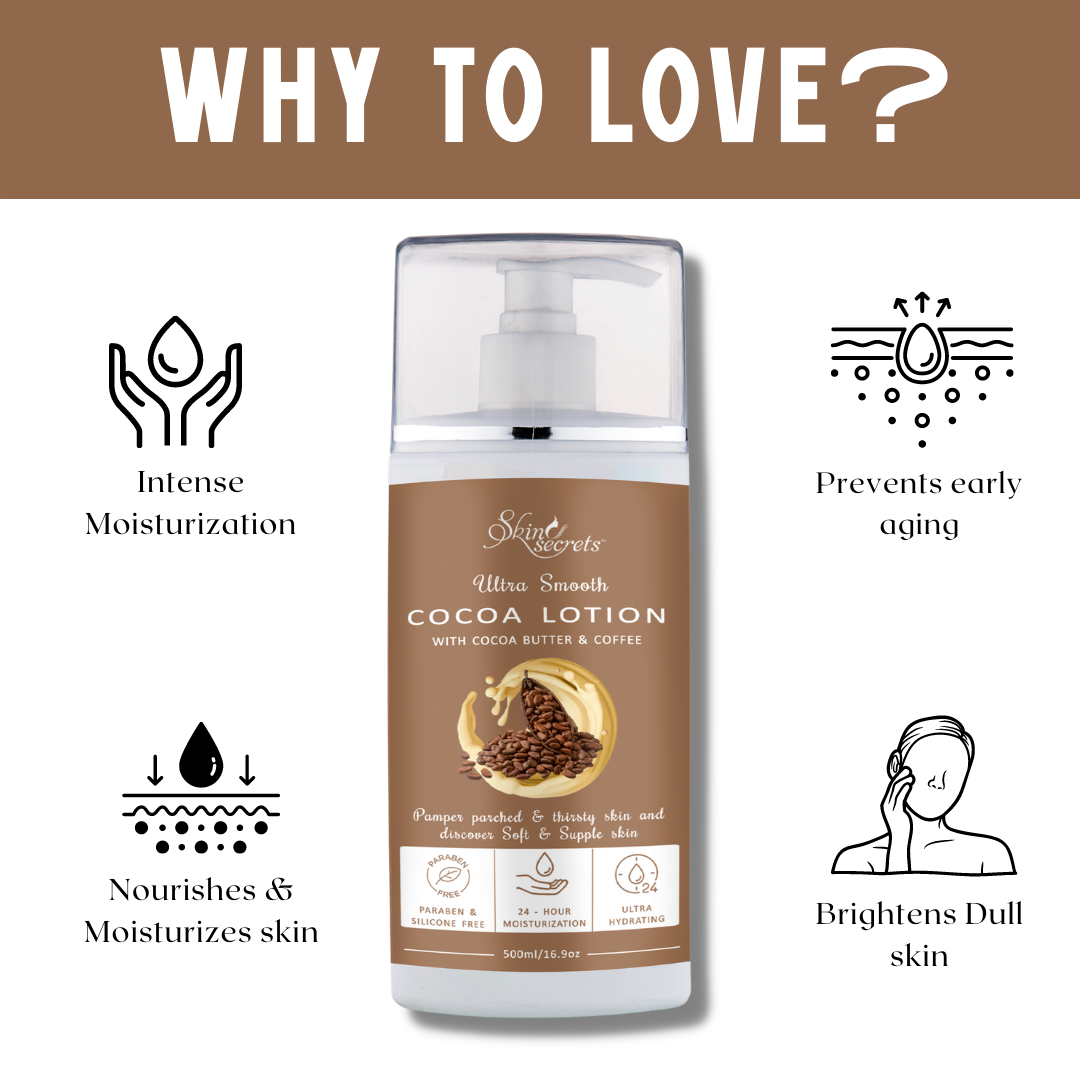 Cocoa Butter Lotion with Cocoa Extract for Deep Nourishment| Paraben & Silicone Free