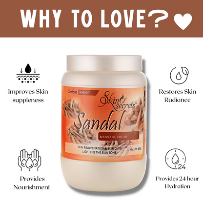 Sandal Massage Cream with Sandalwood Oil| Paraben Free, Vegan