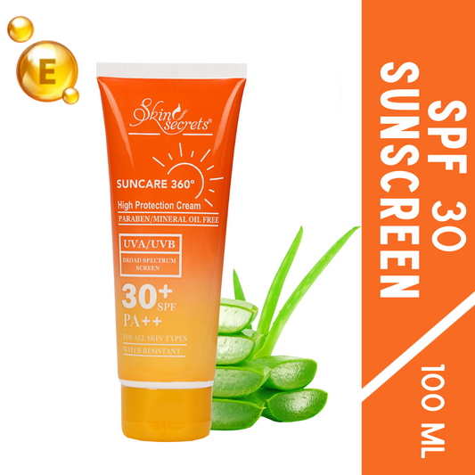 Suncare 360 SPF 30 with Aloe Vera Extract| SPF 30 PA++| UVA/ UVB Broad Spectrum Sunscreen| No Parabens, Silicones, Mineral Oil & Colors| 100ml