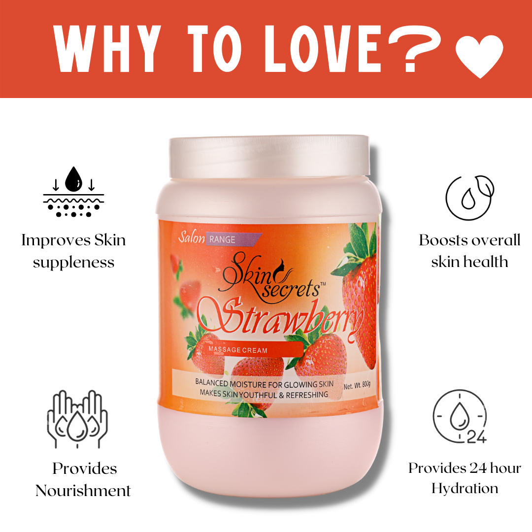 Strawberry Massage Cream| Paraben Free, Vegan