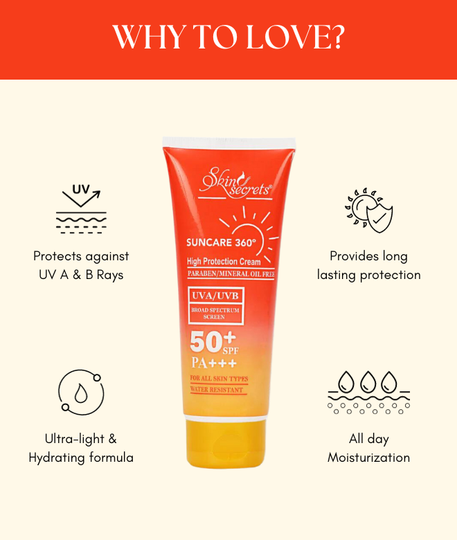 Suncare 360 SPF 50 with Ginger Extract| SPF 50 PA+++| UVA/ UVB Broad Spectrum Sunscreen| No Parabens, Silicones, Mineral Oil & Colors| 100ml