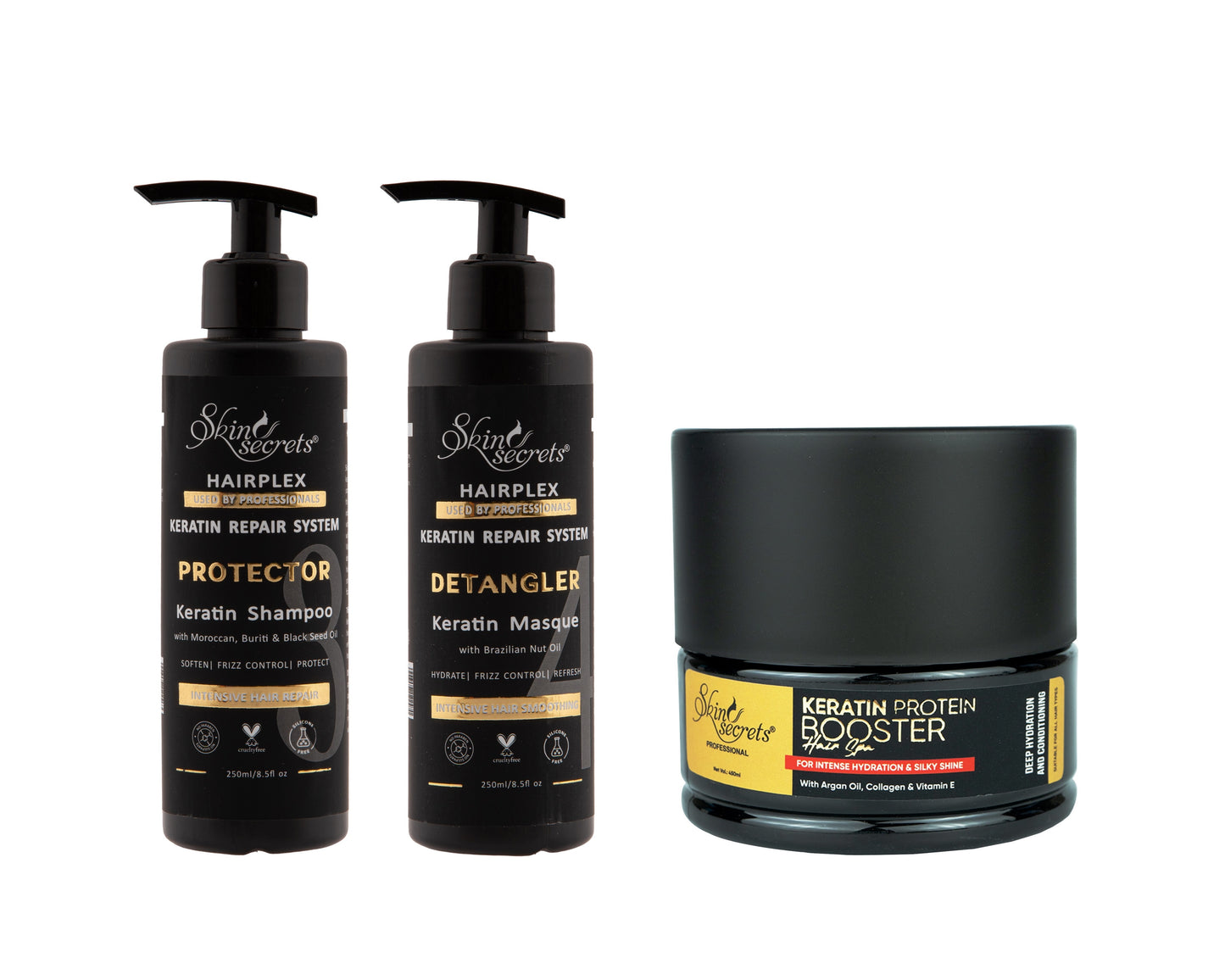 Keratin Shampoo Masque & Hair Spa Combo| No Parabens, Sulphates, Silicones & Mineral Oil| (250ml + 250ml + 450gm)