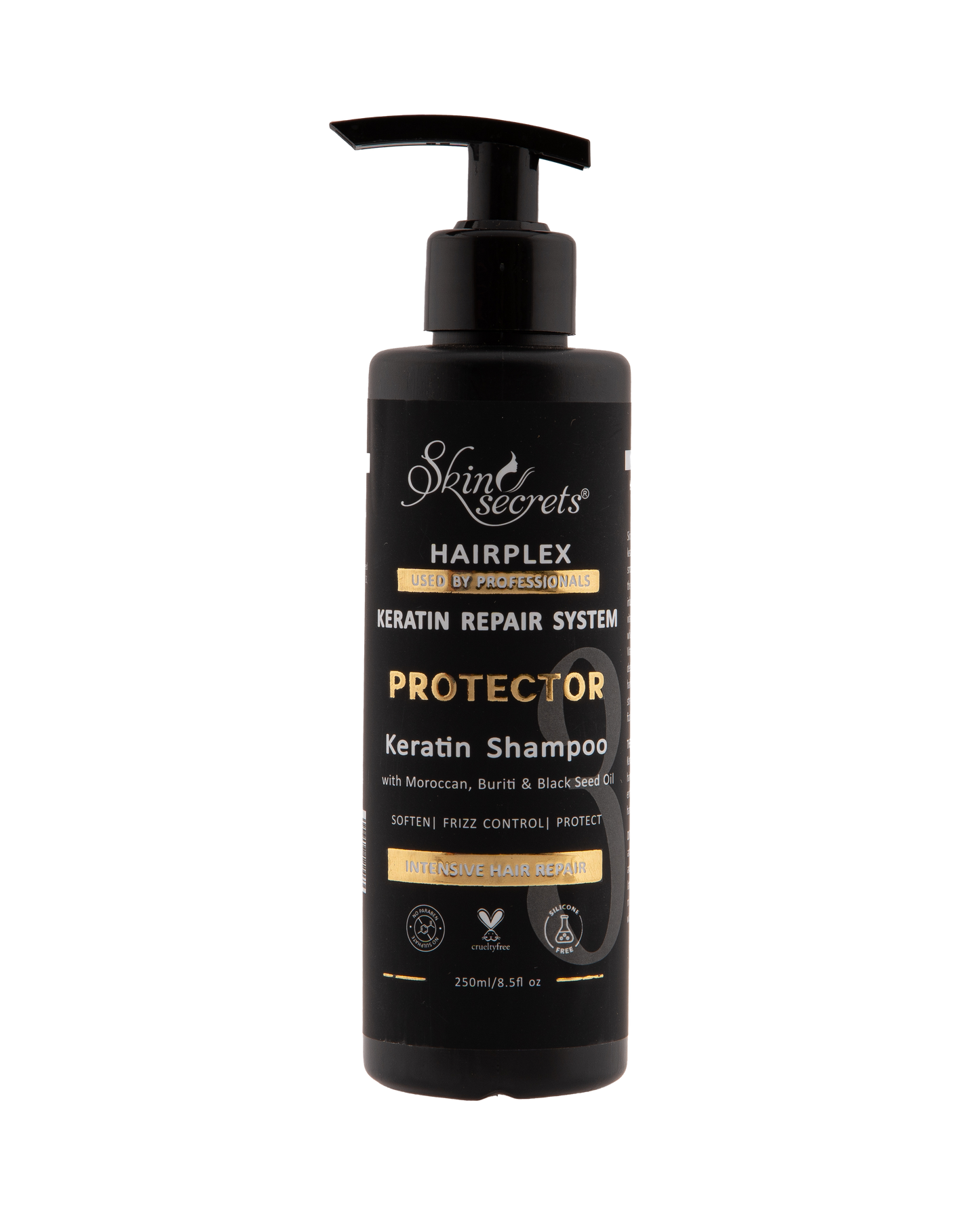 Skin Secrets Protector Ultra Nourishing Post Keratin Shampoo with with Moroccan, Buriti & Black Seed Oil (Step 3)| Paraben & Sulphate free (250ml)
