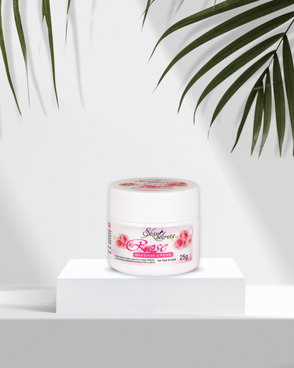 Rose Massage Cream with Rose Essential Oil| Paraben Free, Vegan| 25gm (Mini)