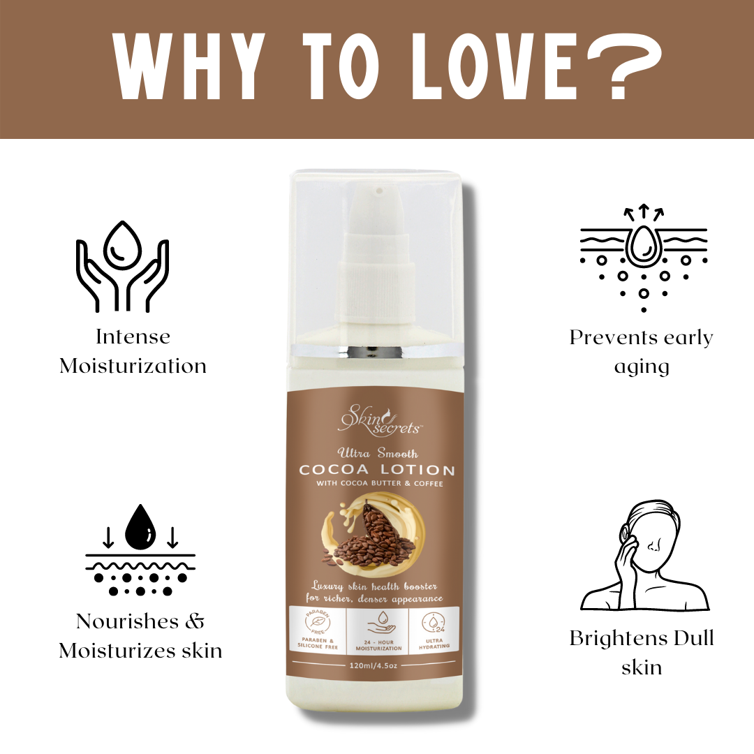Cocoa Butter Lotion with Cocoa Extract for Deep Nourishment| Paraben & Silicone Free