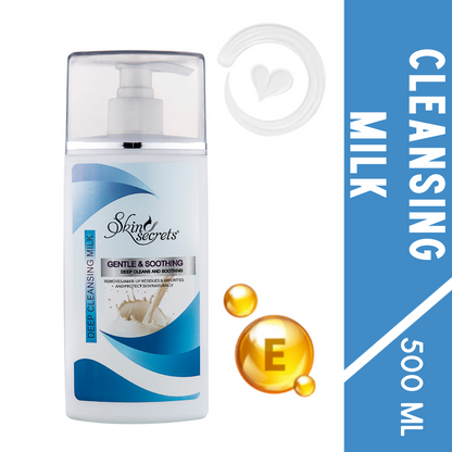 Deep Cleansing Milk with Vitamin E Oil for Gentle, Cleansed, Soft Skin