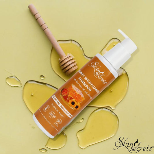 Hair Smoothening Honey Wildflower Shampoo| With Honey & Rice Bran Oil| For Dry & Damaged Hair| Paraben & Sulphate Free| Ayurvedic Recipe| 200ml